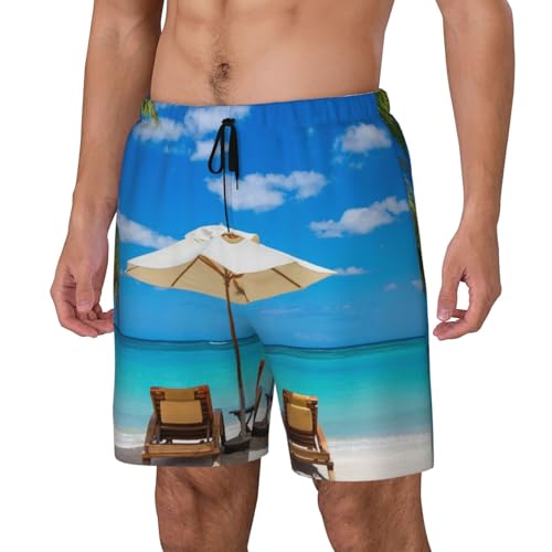 Bañador para hombre con estampado de mar tropical y secado rápido 2
