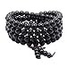 Wsnld Schwarze Sandelholzperlen 8mm 108 Sandelholz Männliches Gebetsarmband Weiblicher oder Männlicher Chinesischer Knoten Elastische Handschnur