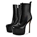 onlymakerheels Ankle Boots Stiletto Heels Round Toe Side Zipper Black Size9