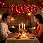 6pcs XOXO Red Heart Balloons,16in XOXO Letters Red Heart Valentine's Foil Balloon for Valentine's Day Party Wedding Party Decorations - Image 4