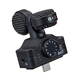 ZOOM ズーム Am7 Android用マイクロフォン スマートフォン外付けマイク アンドロイド用外付け USB Type-C接続 ブラック 黒 タテ持ち横持ち可能 ケース付けたまま使用可 セルフィー撮影 30°～150°の範囲でステレオ幅を調整できるMid-Side Vlog撮影 SNS投稿に最適