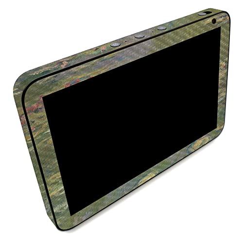 Image of MightySkins Carbon Fiber Skin Compatible with Amazon Echo Show 8 (Gen 2) - Water Lilies | Protective, Durable Textured Carbon Fiber Finish | Easy to Apply | Made in The USA