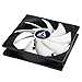 ARCTIC F12-120 mm Standard Case Fan, Quiet Motor, Computer, Push- or Pull Configuration, Fan Speed: 1350 RPM - Black, White