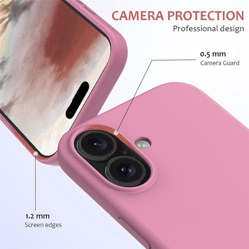 Image of ArmourPro Silicone Back Case for iPhone 16, Soft-Touch Case | Pink