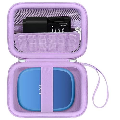 Canboc Carrying Case for SanDisk Creator Phone SSD 1TB 2TB External Solid State Drive, Zipper Mesh Pocket fit Cable, Purple (Case Only)