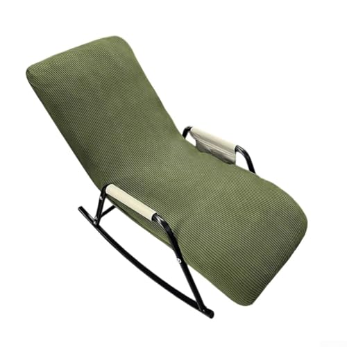 Zeroupshop Funda elástica para silla mecedora, protector de forro polar reclinable con ajuste seguro para uso en interiores o exteriores, funda lavable de color sólido, gris (verde)