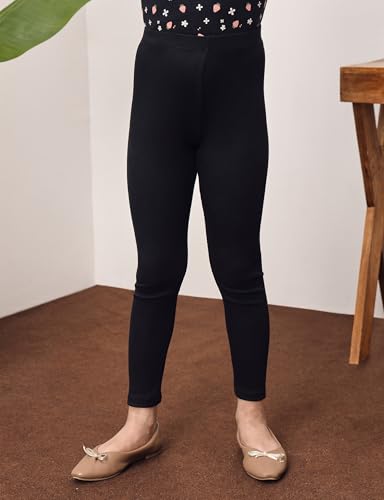 Image of Amazon Brand - Symbol Girl's Cotton Ribbed Stretchable Leggings | Ankle Length | Aged 2-14 Years