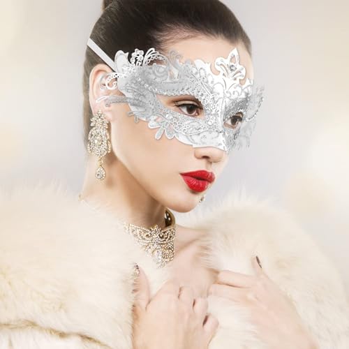 Image of Coddsmz Couple Masquerade Mask Set - Venetian & Mardi Gras Mask for Women & Men