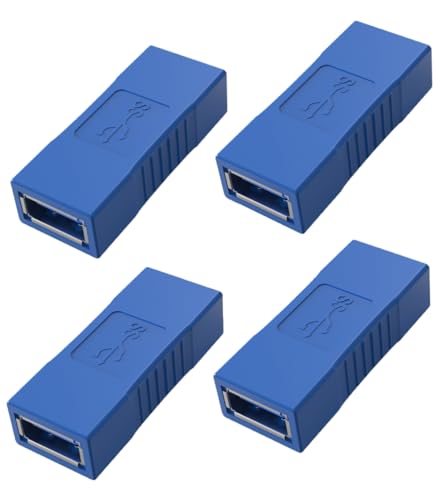 Greluma 4 STK USB 3.0 Buchse auf Buchse USB-Adapter, USB-Koppler USB 3.0 A Buchse auf Buchse Verlängerungsstecker