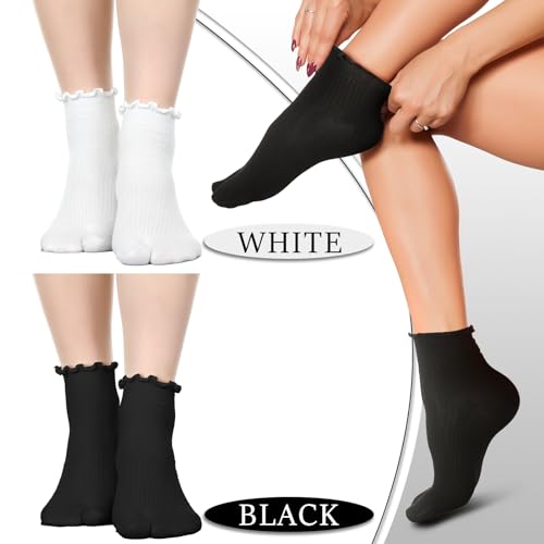 Bencailor 6 Pairs Tabi Socks Women Split Toe Flip Flop Frilly Socks Cotton Japanese Sandal Slipper for Men Women Unisex2