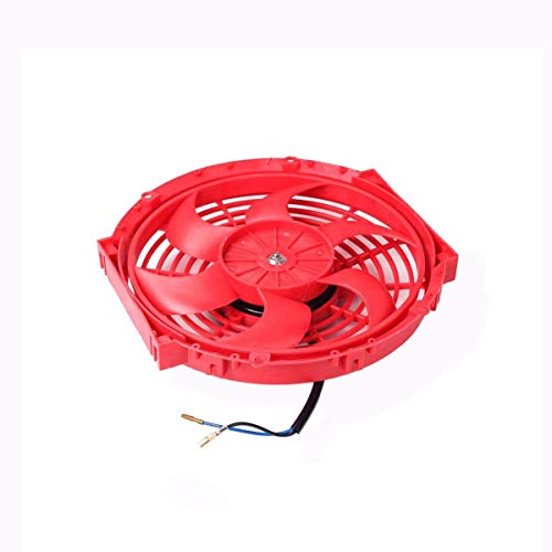 2Pcs 10 Inch Slim Fan Push Pull Electric Radiator Cooling 12V 80W Mount Universal Kit Red #TOP7