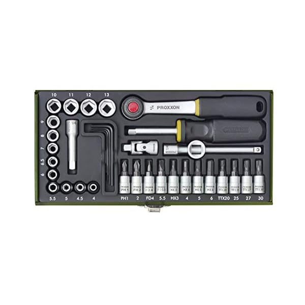 PROXXON Handwerker-Universal-Werkzeugkoffer, L-BOXX-System L 102, 69-teilig & Steckschlüsselsatz, Feinmechaniker-Satz… – Bild 7