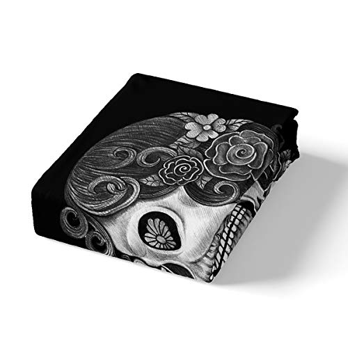 3D Sugar Skull Bedding Set King Rose Floral Duvet Cover Letter Mr Mrs Printed Valentine's Day Couple Adults Room Decor Youth Death Halloween Skull Pattern Comforter Cover Gothic Skeleton Lover Gift #TOP2