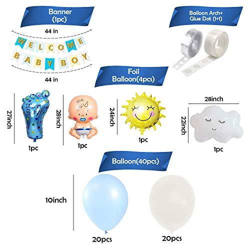 Image of Party Propz Welcome Baby Boy Decoration Kit - 47 Pcs Baby Boy Welcome Home Decoration Kit | Welcome Home Decoration| Cardstock, Latex, Easy Setup, Mom to Be Party Essentials