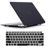RUBAN Case for MacBook Air 13 inch 2019 2018 Release A1932 - Protective Snap On Hard Shell Cover and Keyboard Cover for New Version MacBook Air 13 with Touch Bar, Black