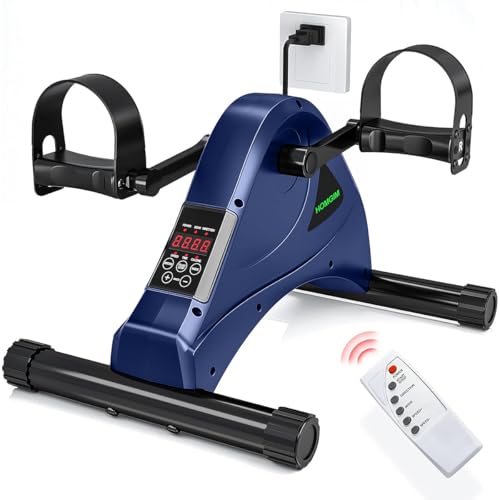 Image of HOMGIM Mini Exercise Bike,Under Desk Bike for Seniors Rehab Training, Motorized Pedal Exerciser for Arm /Leg Fitness & Physical Therapy, 6 Levels Speed Adjustment