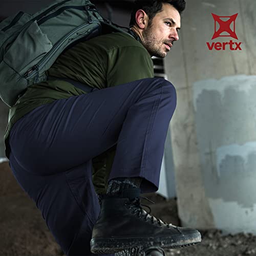 Vertx Grip Mens Pants Athletic Fit With Thigh Pockets Lightweight Cotton Twill Stretch Casual Workwear Pants For Men, Depth Charge, 32W X 34L #TOP6