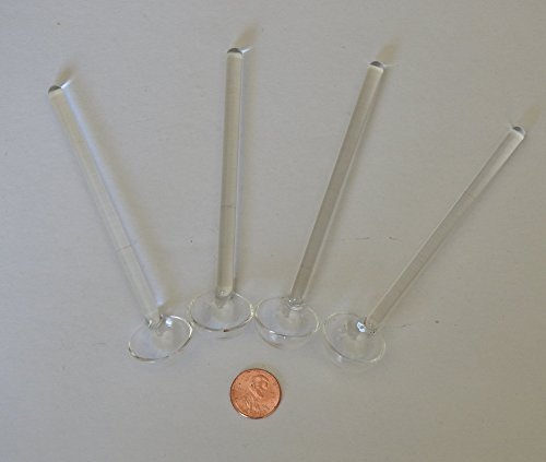 Glass Lab Spatula, Medical Pharmacy Mini Micro Spoon Scoop, 4 Piece Set, 5