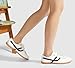 LUCKY STEP Women's Classic Retro Sneakers Casual Fashion Gum Sole Trainer Cow Suede Running Walking Shoes(White/Black,8.5)