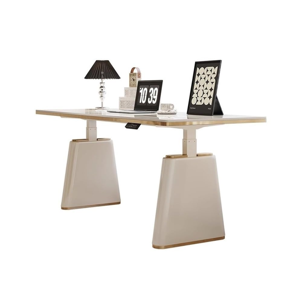 Computer Desk Electric Standing Desk 4 Memory Heights Adjustable Work Home Office Modern Slate Desktop 180cm
