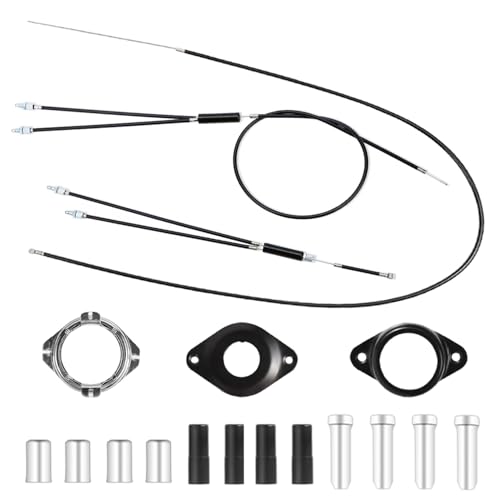 HUAREW BMX Bike Gyro Cables de freno delantero + trasero (superior + inferior) con rotor giratorio completo, juego de líneas de freno de bicicleta BMX para la mayoría de sistemas Gyro