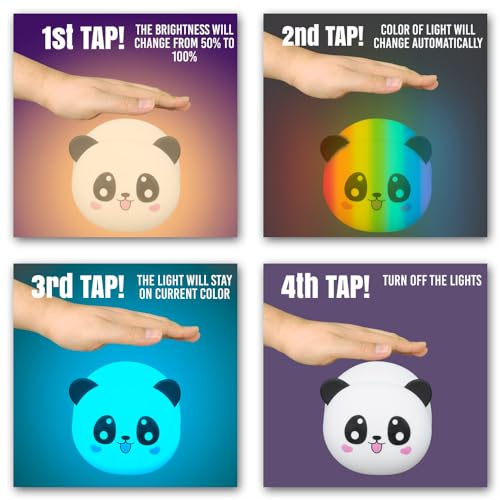 Lámpara de noche panda recargable USB para niños miniatura 5