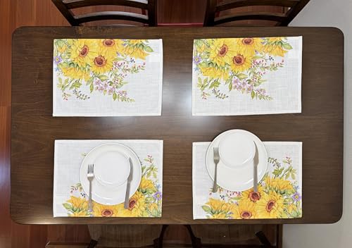 55% Off Sunflower Placemats Set of 4 - Washable & Heat Resistant - Image 7