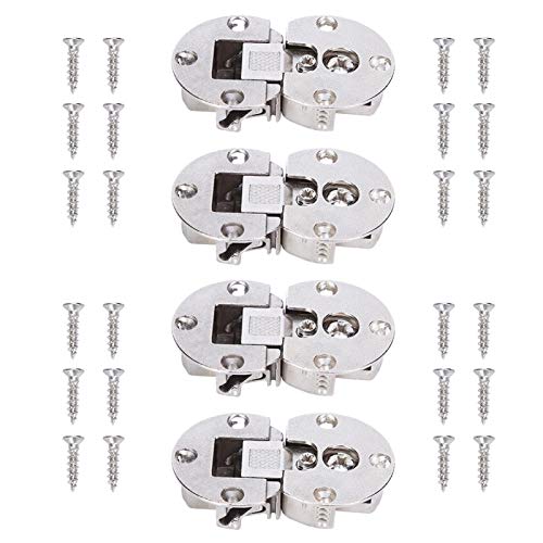 4Pcs 90 Degree Adjustable Flap Lid Concealed Hinge, Furniture Fittings Cupboard Wardrobe Hinges for Furniture Gate Cabinet Door