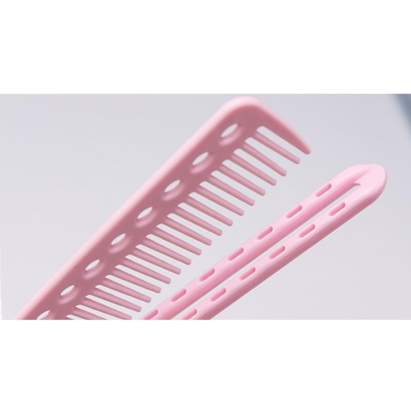 Image of JKAUR V Shaped Foldable Hair Comb for Straightening and Curling | Rose red