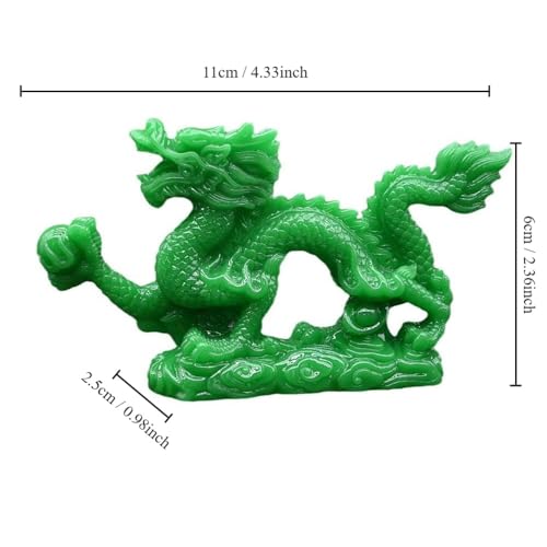 Estatua de Dragón Feng Shui en Resina, Set de 2 Piezas miniatura 5