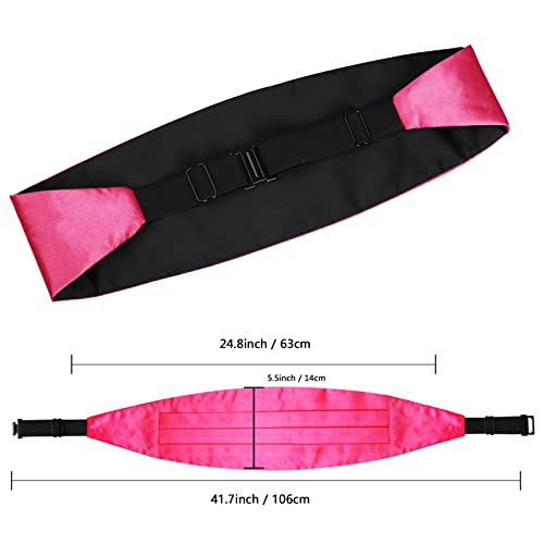 Image of Alizeal Mens Multicolored Silk Solid Cummerbund Bow Tie Set