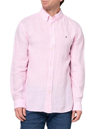 Image of Tommy Hilfiger Men's Long Sleeve Casual Linen Button Down Shirts in Regular Fit