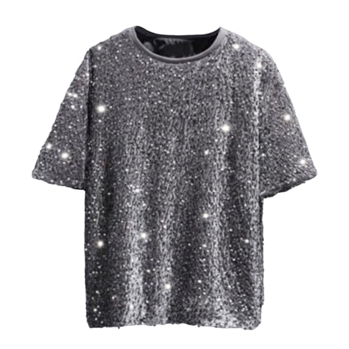 T-shirt paillettes homme ample résout le manque d'idées de tenue de fête