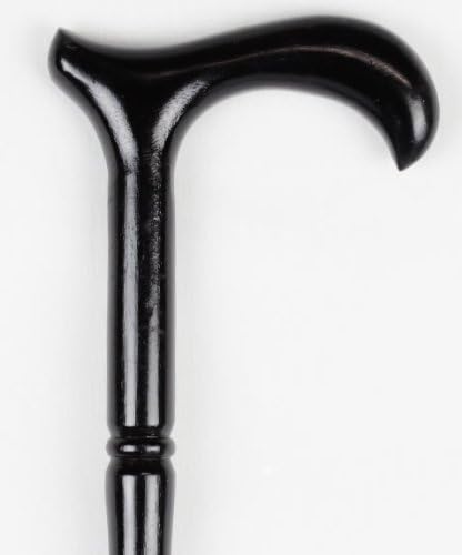 Ebony Derby Handle Lathe Cut Victorian Cane Wood Walking Stick
