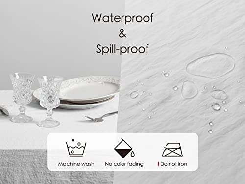 Vitalizart White Tablecloth 54 X 78 Inch Rectangle Tablecloths Waterproof Washable Square Table Cover Table Cloth Fabric Linens For Kitchen Dining Parties Outdoor Camping #TOP4