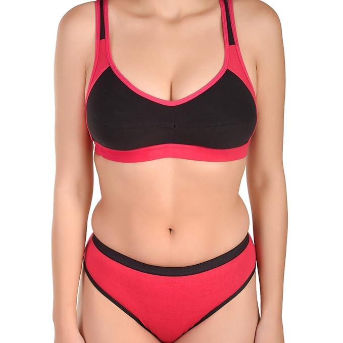 Image of Sports Bra Panty Set for Women, Combo Pack of 1 | Lingerie Set for Women