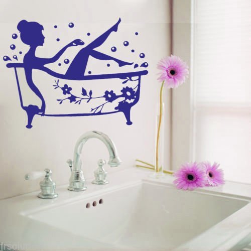 Miniatura 3 de Bathroom Art Decal Bath Time Removable Vinyl Wall Sticker shower Tile wall decal