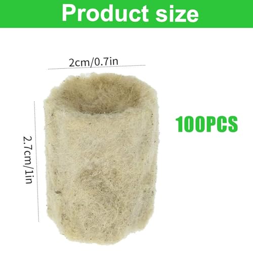 HOMURY Steinwolle Würfel Rockwool Cube: 100 Stück Steinwolle Anzucht Rund Steinwolle Anzuchtwürfel Steinwolle Cube Hydroponic für Bodenlose Anzucht, Aussaat, Klonpflanzen, Hydroponischen Anbau