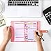 Toplive 3 Pack A6 Planner Refill Paper & Budget Sheets, Monthly Weekly Planner Losse Leaf Inserts 6 Hole Expense Tracker or A6 Planner Binder Cover Budget Bill Saving Organizer, Pink 3 Pack