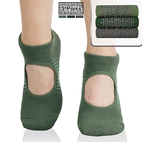 Image of unenow Non Slip Grip Yoga Socks for Women with Cushion for Pilates, Barre, Home