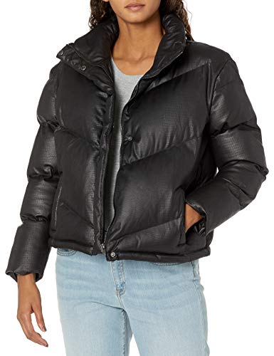 BB Dakota Women's Answer My Layer Puffer Coat, Black, Medium