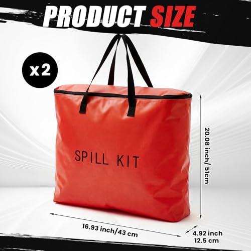 Image of Dansydaisy 2 Pcs Spill Kit Bag Only, Universal Portable Emergency Duffle Spill Bag, No Other Leak Handling Accessories are Included(Red)