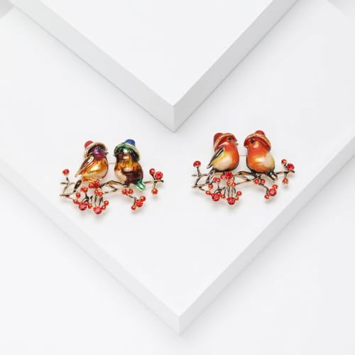 Image of Enamel Bird Brooch for Women Rhinestones Owl /Hummingbird /Eagle /Toucan Lapel Pin Cute Bird Brooches Jewelry Gifts for Mom Wife