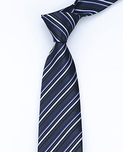 Image of Elfeves Men's Modern Striped Patterned Formal Ties College Daily Woven Neckties