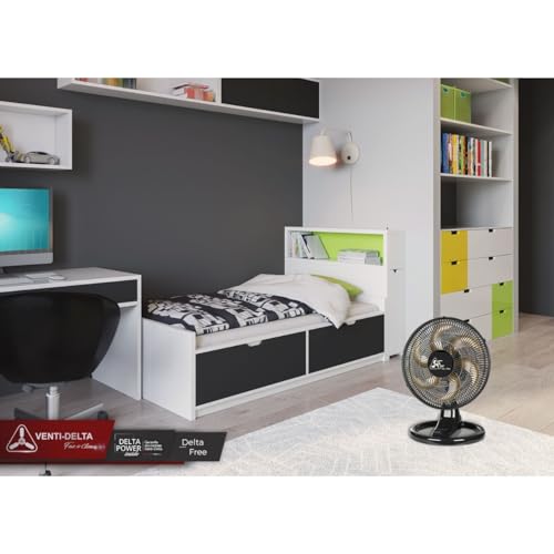 Venti-Delta Oscilante de Mesa Free 40 cm Grande Plástica, Bivolt, 644300, 140 W, Preto