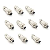10pcs M12 4-Pin Male Connector, D-Code Field Wireable, Straight Plug Shield, Industrial Profibus Cable, 12mm Screw-Joint (10)