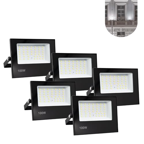 Kit 5 Refletor Led Smd 100w Holofote Bivolt Ip66 Frio