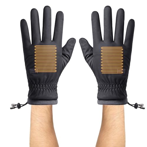 ETUCYNG Guantes calefactables de invierno - Guantes calefactables USB resistentes al viento para invierno | Manoplas eléctricas antideslizantes para pantalla táctil, protección contra el frío para el
