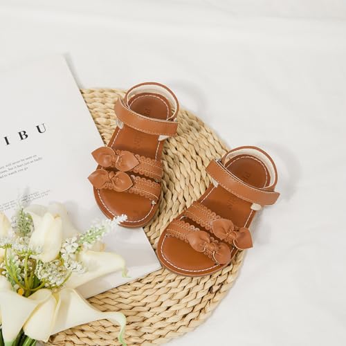 Image of PHIRAMIN Toddler Flower Girl Sandals - Girl Dress Shoes Toddler Little Kid Wedding Party