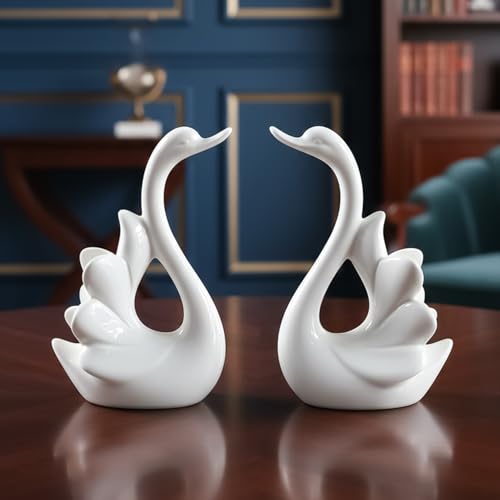 Image of Ekhasa Nostrae Cute Swan Couples Show Pieces for Home Decor Bed Room Decorative Items | Romantic Love Showpieces Gift Item for Valentines Day